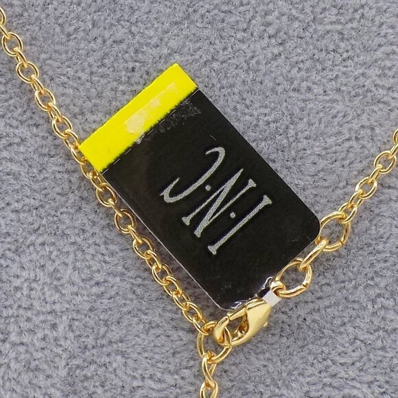 INC Gold-Tone Long Necklace Tassel Floral Pendant with Crystals - Picture 2 of 5